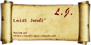 Leidl Jenő névjegykártya